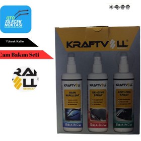 Resim Kraftvoll Kış Cam Bakım Seti Yağmur Kaydırıcı Sprey-buz Çözücü Sprey-buğu Önleyici Sprey 3x250ml 