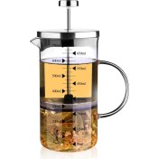 Resim Cam 700 ml French Press, Demlik, Ölçü Kabı, 