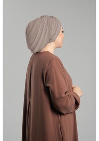 Resim Hürrem Bone Sütlü Kahve Pratik Hazır Geçmeli Tesettür Bone Sandy Büzgülü Salaş 2119 26 Sütlü Kahve Sütlü Kahverengi 