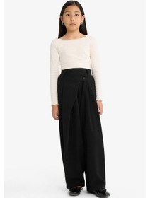 Resim Defacto Kız Çocuk Baggy Fit Geniş Bol Paça Gabardin Pantolon G1622a825aubk59 Siyah 