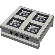 Resim Csa Karacasan Set Üstü Dörtlü 4 Gözlü Doğalgazlı Ocak 100x100x25cm 