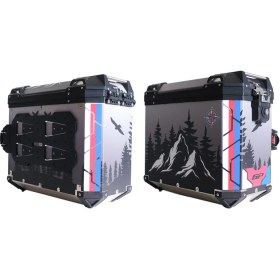 Resim Gp Kompozit DSN06 Universal 40 Lt x 2 Desenli Alüminyum Motosiklet Yan Çanta Seti 