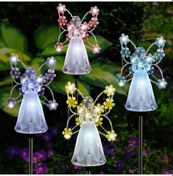 Resim Güneş Melek Bahçe Işığı Dış Dekorasyon Veranda Bahçe Topraklama Fişi Işığı Sarı 