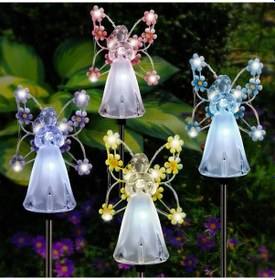 Resim Güneş Melek Bahçe Işığı Dış Dekorasyon Veranda Bahçe Topraklama Fişi Işığı Sarı 