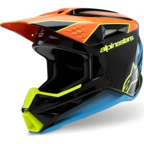 Resim Alpinestars Sm3 Youth Fray Off-Road Çocuk Genç Motosiklet Kaskı Siyah Mavi Oranj 