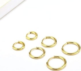 Resim 316L Cerrahi Çelik Halka Küpe Seti, 3 Çift Altın/Gümüş Renk Hipoalerjenik Piercing Küpe, Kadın Erkek Unisex Helix Tragus Kıkırdak Burun Dudak Halkası, Paslanmaz Çelik Minimal Takı 