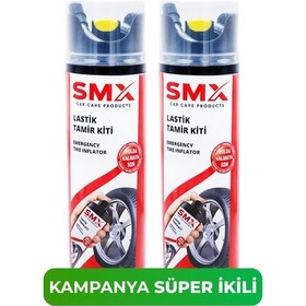 Resim Lastik Tamir Kiti 500ml 2'li - Lastik Onarım Spreyi, Oto İlk Yardım, Acil Lastik Şişirici Uyumlu 