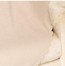 Resim Kum Beji Dokuma Kadife Şönil Düz Kumaş Çift Taraflı Koltuk Şalı 