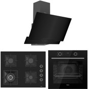 Resim Ferre Fryart Sc serisi Wok'lu Siyah 3'lü Ankastre Set ( xe63cs-sc405-d063 ) 