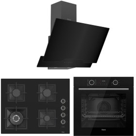 Resim Ferre Fryart Sc serisi Wok'lu Siyah 3'lü Ankastre Set ( xe63cs-sc405-d063 ) 