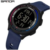 Resim Gaojunshop01 Erkekler İçin Mavi Siyah Su Geçirmez Dijital Spor Saati Led Ekran Alarm Kronometre Diğer 