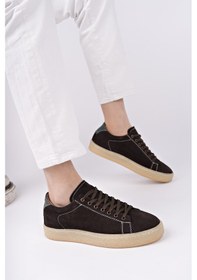 Resim Muggo Midway Bağcıklı Hakiki Deri Erkek Günlük Sneaker Spor Ayakkabı Kahverengi 