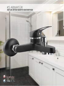 Resim KEVSER SU ARMATÜRLERİ Siyah Mix Banyo Bataryası 