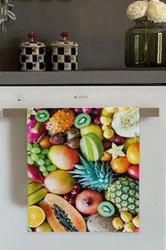 Resim Renkli Meyveli Fırın Mutfak Havlusu 30X50Cm 