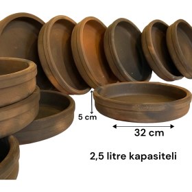 Resim AdenArt %100 Pişmiş Toprak Fırın Tepsisi Güveç 