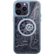 Resim Apple iPhone 14 Pro Kılıf Wireless Tacsafe Magic Desen Ultra Koruma Sert Kapak Mavi Gpack