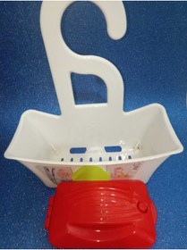 Resim HANK İki Çubuklu Gırgır Ve Banyo Askısı / Dolap Askısı (BEYAZ ASKI KIRMIZI GIRGIR) 