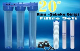 Resim 20 Inç Bina ,daire, Şebeke Girişi Su Arıtma Sistemi Komple Set 