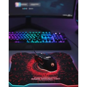 Resim Işıklı Oyuncu Mouse ve Mousepad Seti Ergonomik Tasarım ve Rgb Aydınlatma 