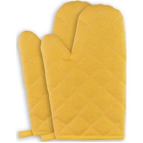 Resim Yanmaz Ve Isıya Dayanıklı Fırın Eldiveni Ve Tutacak 2 Eldiven, 2 Tutacak Sarı 
