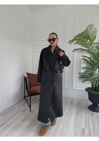 Resim Keymoda Kadın Premium Kalite Kaşe Kaban Siyah Siyah 