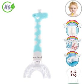 Resim Mas Lord U Tipi Yeni Nesil Diş Fırçası - Mavi - Zürafa Model 6-12 Yaş 