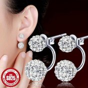 Resim Günlük Giyim ve Partiler için Uygun, Şeffaf Küre Kolyeli 925 Sterlin Gümüş Kadın Moda Topuzlar 