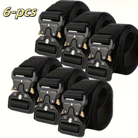 Resim Erkekler ve Kadınlar İçin 6 Adet Taktik Belce | Hızlı Çıkarma Otomatik Toka | Dayanıklı Tuval ve Metal Süslemeler | Kotlar ve Kolluksuz Etekler İçin Çok Yönlü | Dış Mekan ve Günlük Giyim İçin İdeal, Bel Aksesuarı | Şık Bel Giyim | Hızlı Otomatik Toka, Taktik Belce 