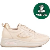 Resim Venüs Jura Hakiki Deri Ortopedik Oxford Kadın Aır-flow Taban Klasik Ayakkabı Bej 