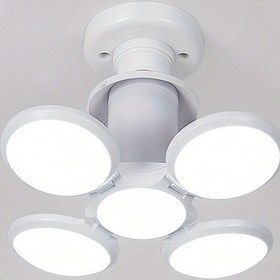 Resim 1 adet 40W LED Garaj Işığı, 5 Panel ile, 6500K Parlak Beyaz, Vidalı Tavan Lambası Atölye, Çatı Katı, Bodrum ve Daha Fazlası için, Enerji Verimli Simetrik Tasarım, 85V-265V Voltaj Aralığı, 20m² Kapsama Alanı, Atölye Aydınlatması | Modern Işık Aparatı | Enerji Verimli Aydınlatma, Garaj LED Işığı 