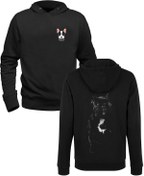 Resim Alfa Tshirt Bulldog Siyah Ön Arka Çocuk Baskılı Sweatshirt 