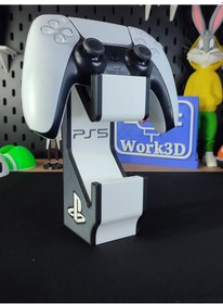 Resim Ps5 Dualsense Çift Oyun Kolu Standı 3d Baskı Masaüstü Tutucu Siyah - Beyaz 