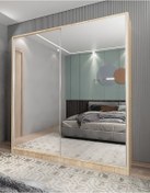 Resim Bodrum Sürgü Kapaklı Dolap Gardırop Meşe 