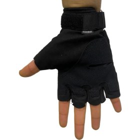 Resim Combat Tactical Outdoor Kesik Parmaksız Eldiven Asker Polis Dağcı Sporcu Bisikletçi Kemik Eldiveni 