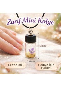 Resim 2cc Çevirmeli Su Geçirmez Kapak 3cm Gerçek Cam Şişe Kolye İlaç Tohum Dilek Kapsül Siyah 