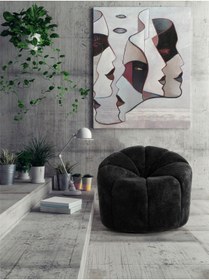 Resim Mobilya Stant Most Line Berjer İthal Siyah Teddy Kumaş (Evinize Teslim) 