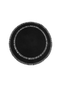 Resim Reygon Ege 21 Siyah Daire Dekoratif El Örgüsü Kilim Yolluk Halı Siyah 