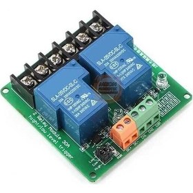 Resim 2 Kanal 30a 24 Vdc Tetiklemeli Röle Modülü-24v Röle Kontrol Kartı 