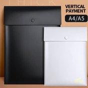 Resim 8 adet Ekstra Kalın 30C Katı Renkli Donuk Dikey A4/A5 Dosya Çantaları Büyük Kapasiteli Düzenleme Depolama Snap Dosya Torbası Ofis, Okul, Ev için Uygun 