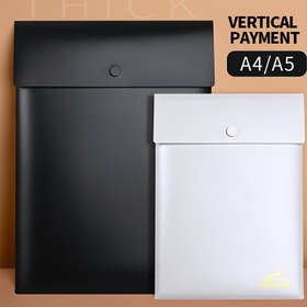 Resim 8 adet Ekstra Kalın 30C Katı Renkli Donuk Dikey A4/A5 Dosya Çantaları Büyük Kapasiteli Düzenleme Depolama Snap Dosya Torbası Ofis, Okul, Ev için Uygun 