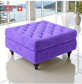 Resim Smarto Relax Puf Brienz Ayaklı Kare Kapitoneli Dekoratif 100x100x45 Cm Mor Mor 