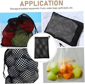 Resim 5 Adet Golf Saklama İçin File Çanta Kullanışlı Kese Nefes Alabilen Malzeme Siyah 