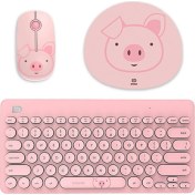 Resim Foetor EK6210 Kablosuz Sevimli Klavye ve Mouse Seti (Yurt Dışından) 