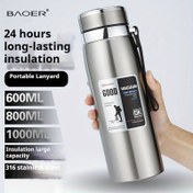 Resim 1 adet 316 Paslanmaz Çelik İzoleli Seyahat Bardağı, Filtre ile, 24 Saat Tutma, 600ml, 800ml, 1000ml Seçenekleri, Taşınabilir Askı, Çay, Kahve ve Açık Hava Maceraları için Mükemmel, Açık Hava Hidrasyonu|Parlak Bitiş|Dayanıklı İzolasyon 