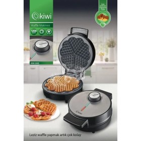 Resim Kiwi KSM-2442 Kalp Desenli Yapışmaz Plakalı Paslanmaz Çelik Waffle Makinesi 