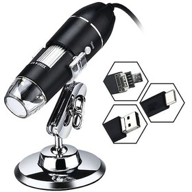 Resim Ximistore9 Usb Mikroskop El Tipi 1600x Büyütme 8 Led Işık Mac/android Uyumlu Usb+micro+type-c Üçlü Arayüz Çok Renkli 