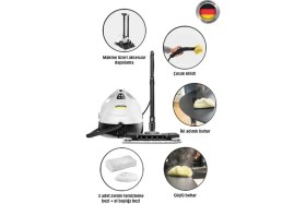 Resim Karcher Kst 2 Buharlı Temizlik Makinesi 1500W Aksesuar Seti ile Beyaz Renk Yüksek Performans 