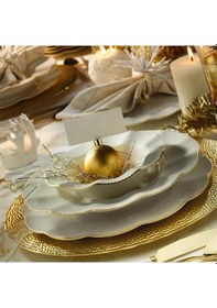 Resim Kütahya Porselen 24 Parça Milena Krem Fileli Yemek Takımı 