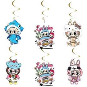 Resim Tavan Sarkıt Süsü Labubu 6 Lı Paket Helezon Assmal Çok Renkli 