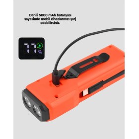 Resim Powerbank Özellikli Bisiklet Işığı Dijital Göstergeli LED 